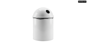 White trash can on a white background png transparent background