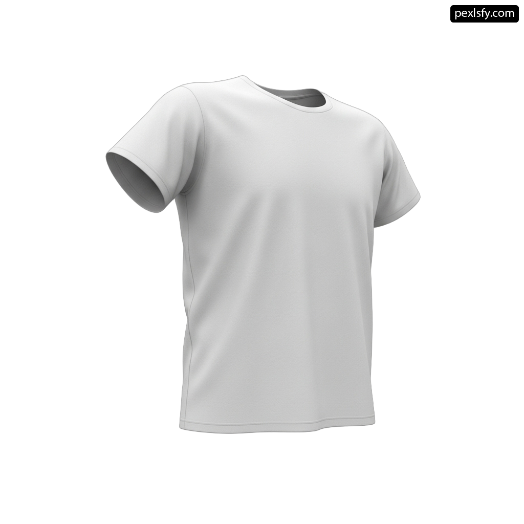 White t-shirt on a white background png transparent background