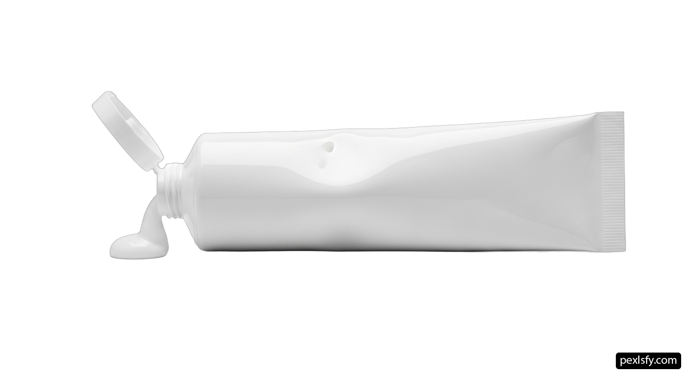 White tube of cream on a white background png transparent background