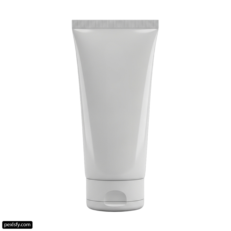 White tube of cream on a white background png transparent background