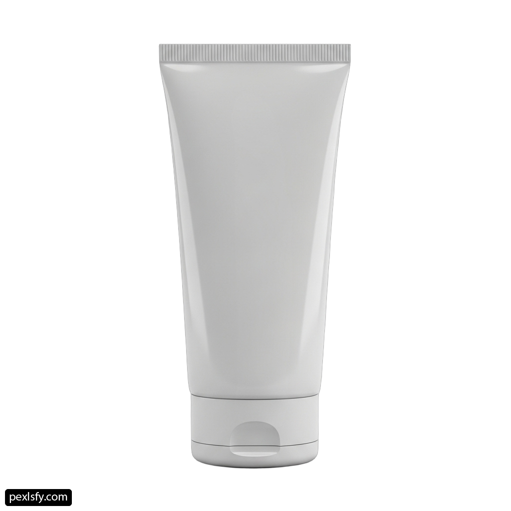 White tube of cream on a white background png transparent background
