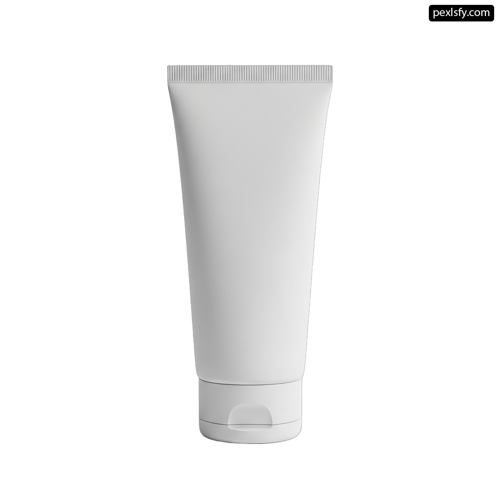 White tube of cream on a white background png transparent background