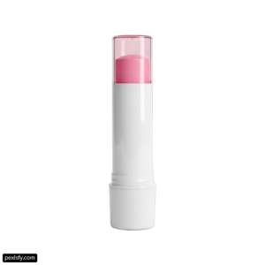 White tube with a pink lip balm on it png transparent background