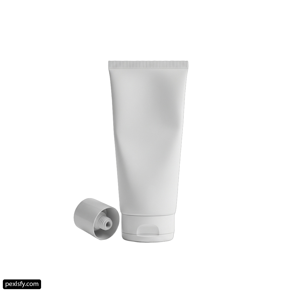 White tube with a white cap on a white background png transparent background