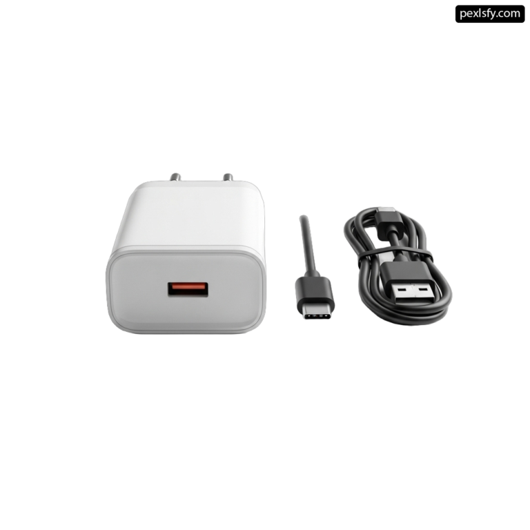 White wall charger with a usb cable attached to it png transparent background