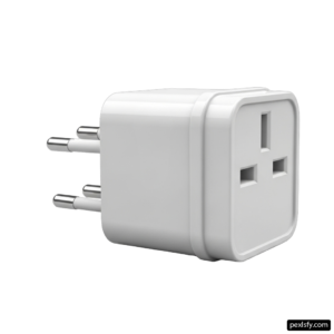 White wall charger with two usb ports on it png transparent background