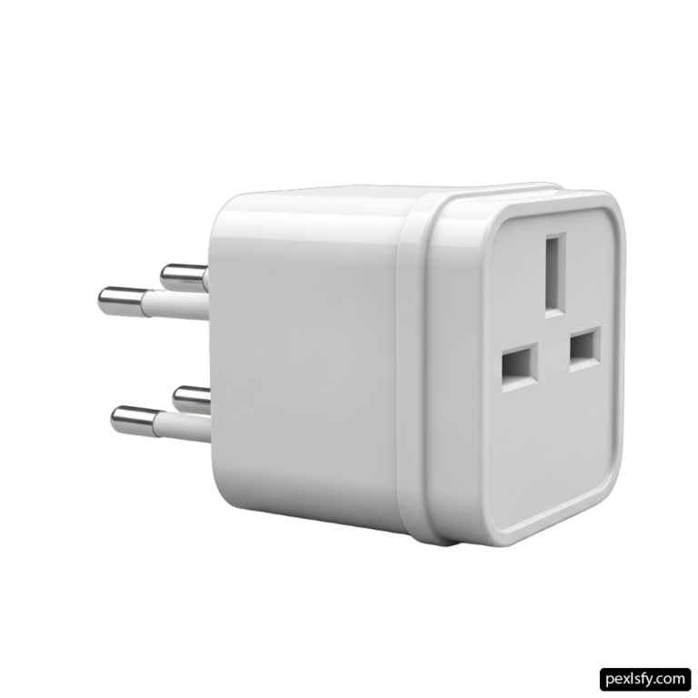 White wall charger with two usb ports on it png transparent background