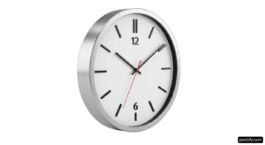 White wall clock with red hands on a white background png transparent background