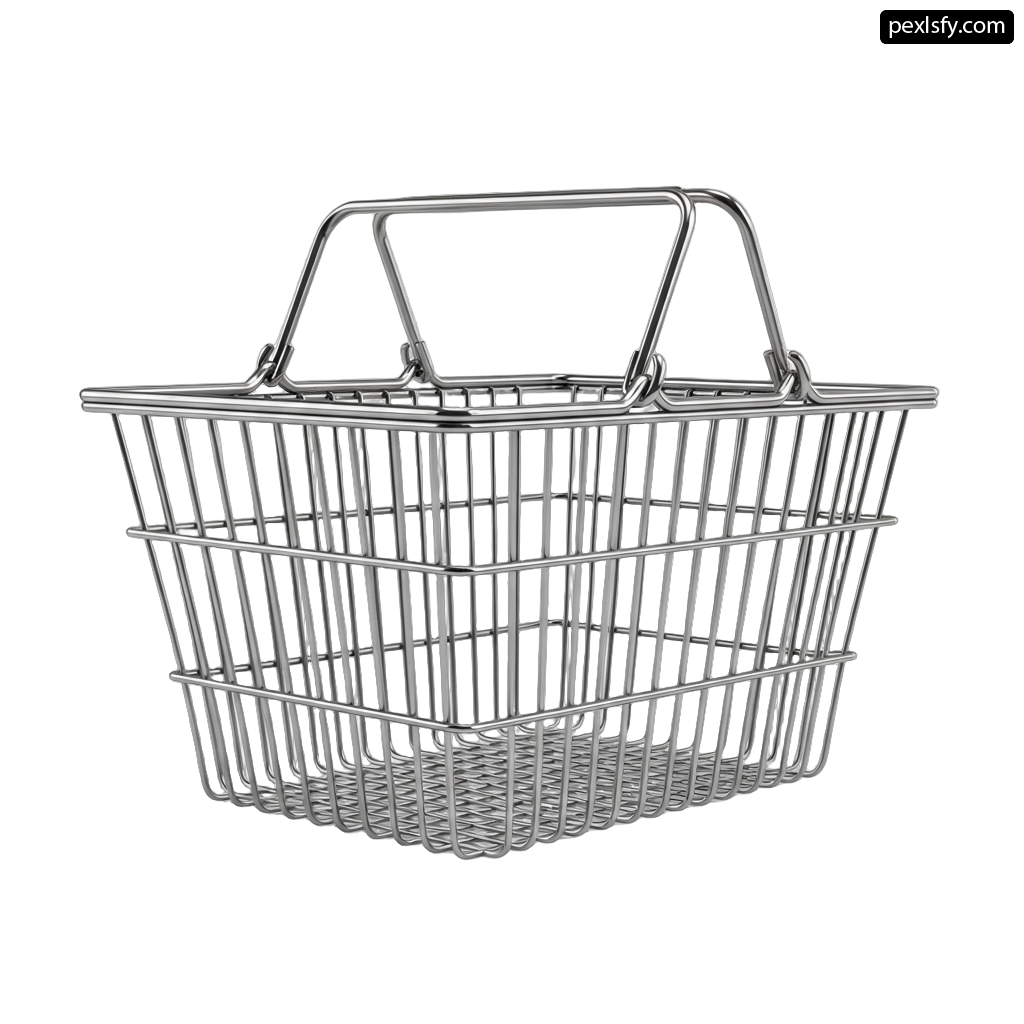 Wire basket on a white background png transparent background