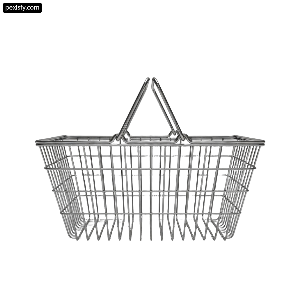 Wire basket on a white background png transparent background