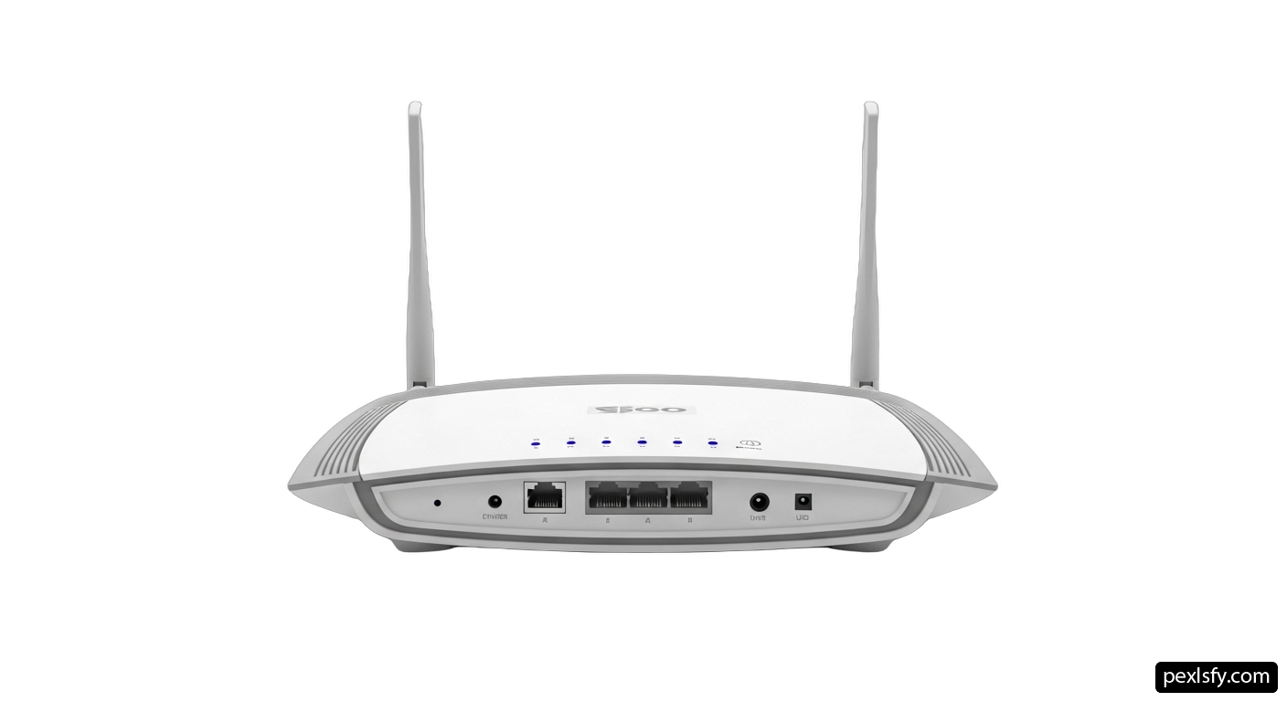 Wireless router is shown on a white background png transparent background