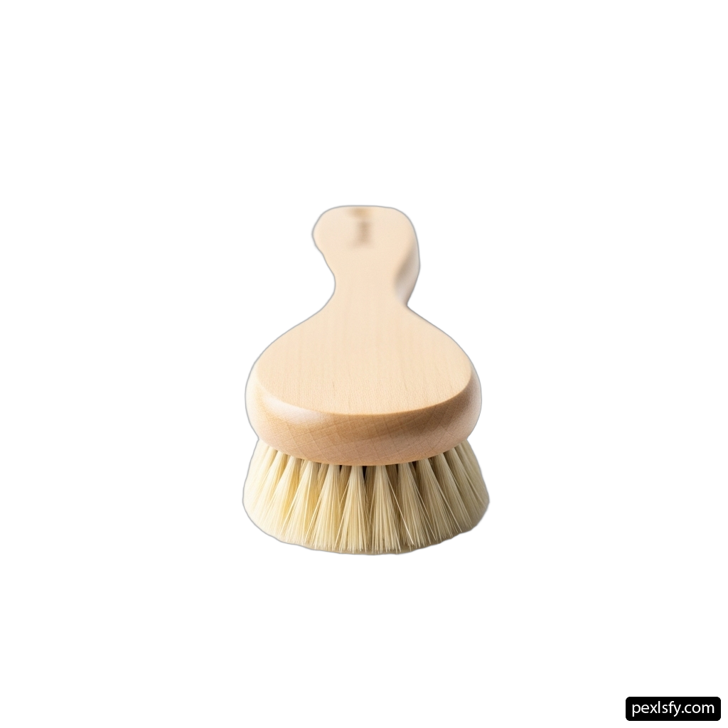 Wooden brush on a white background png transparent background