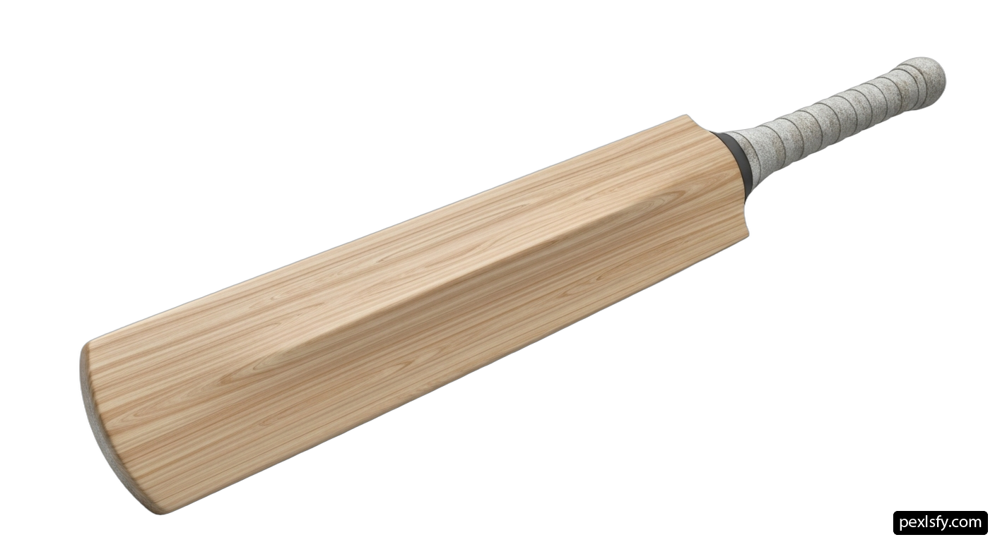Wooden cricket bat on a white background png transparent background
