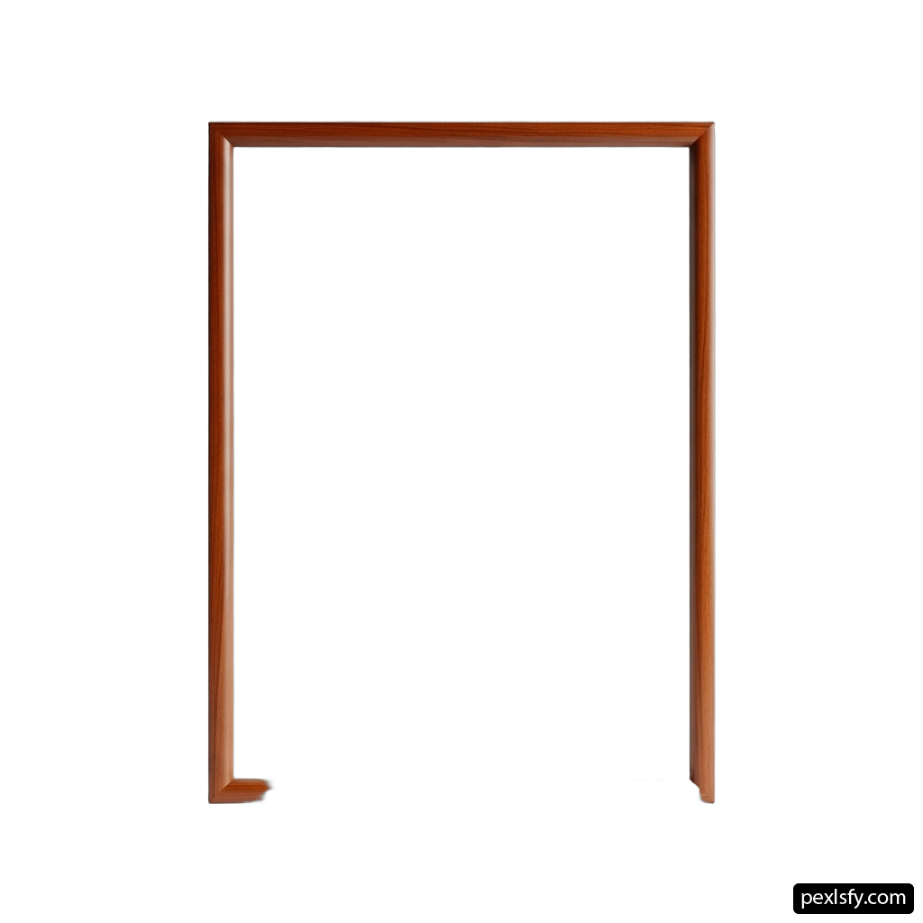 Wooden frame on a white background png transparent background