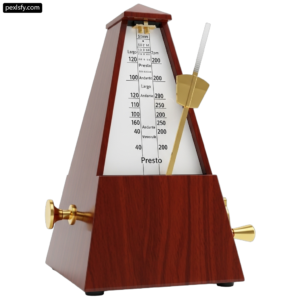 Wooden metronome on a white background png transparent background