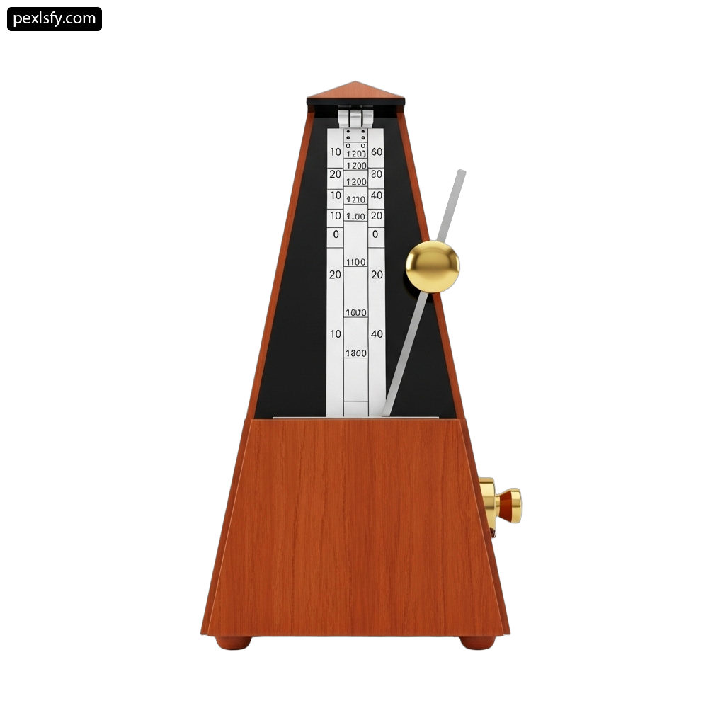 Wooden metronome on a white background png transparent background