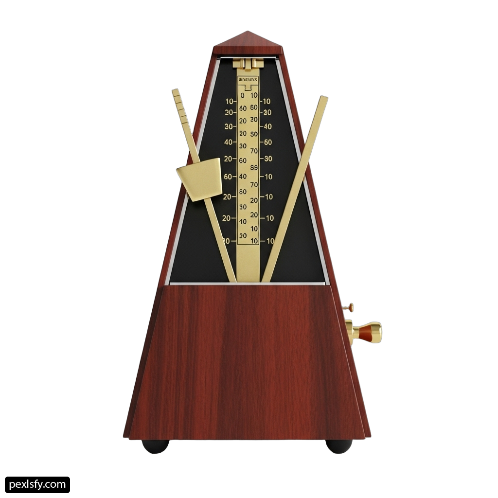Wooden metronome on a white background png transparent background