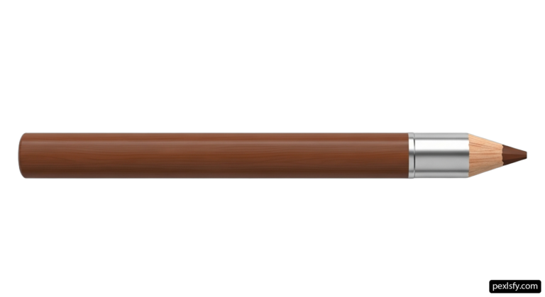 Wooden pencil with a silver tip on a white background png transparent background