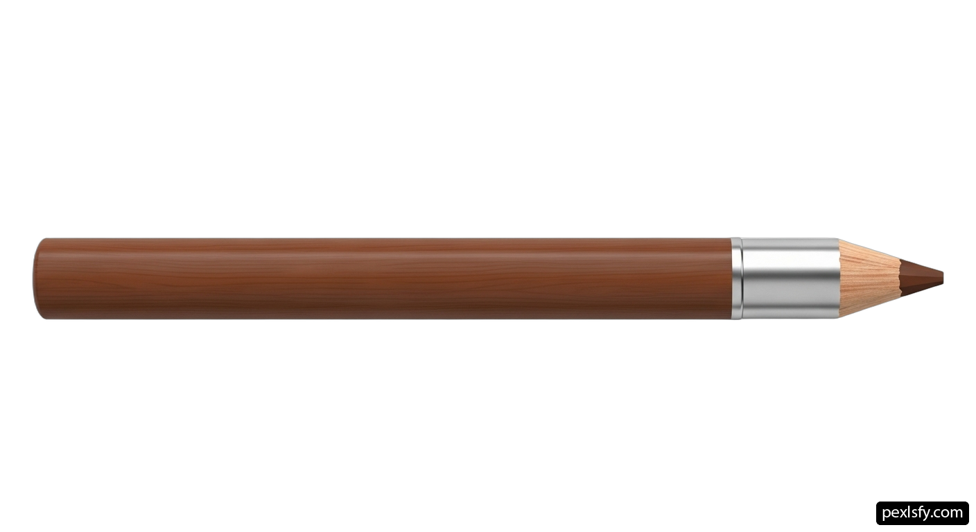 Wooden pencil with a silver tip on a white background png transparent background