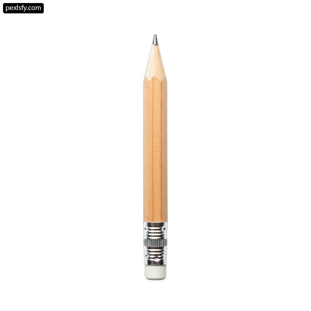 Wooden pencil with a silver tip on a white background png transparent background