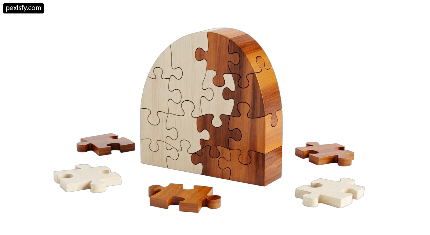 Wooden puzzle piece with a hole in it png transparent background