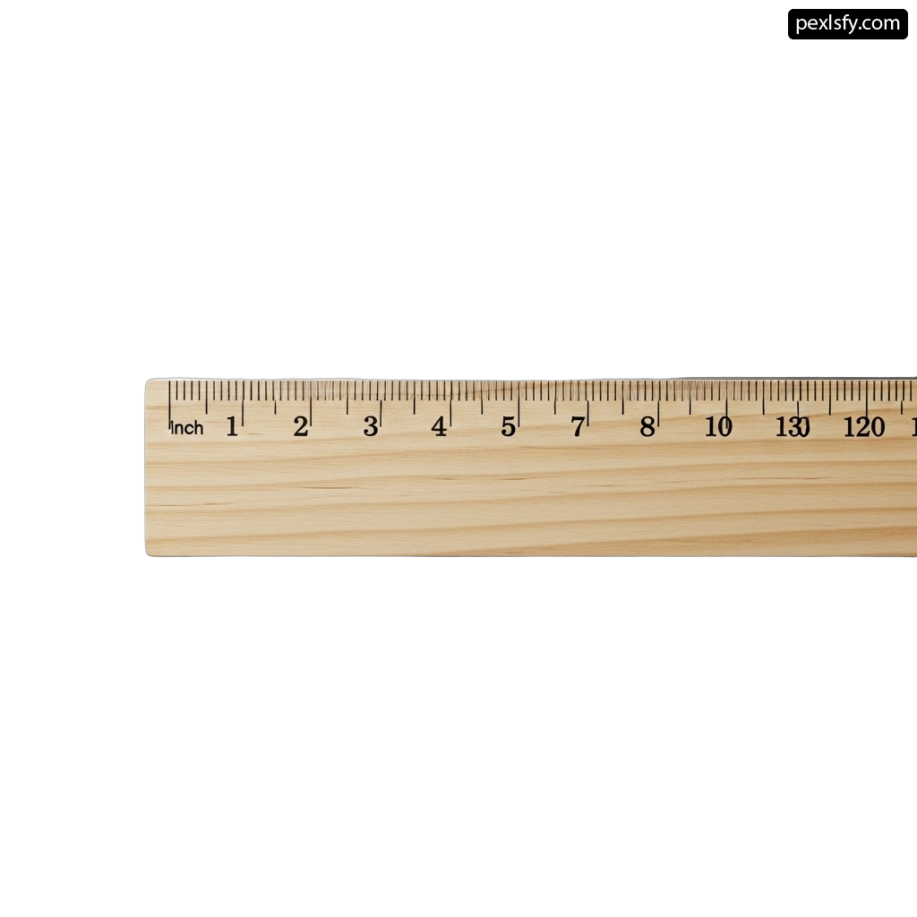 Wooden ruler on a white background png transparent background