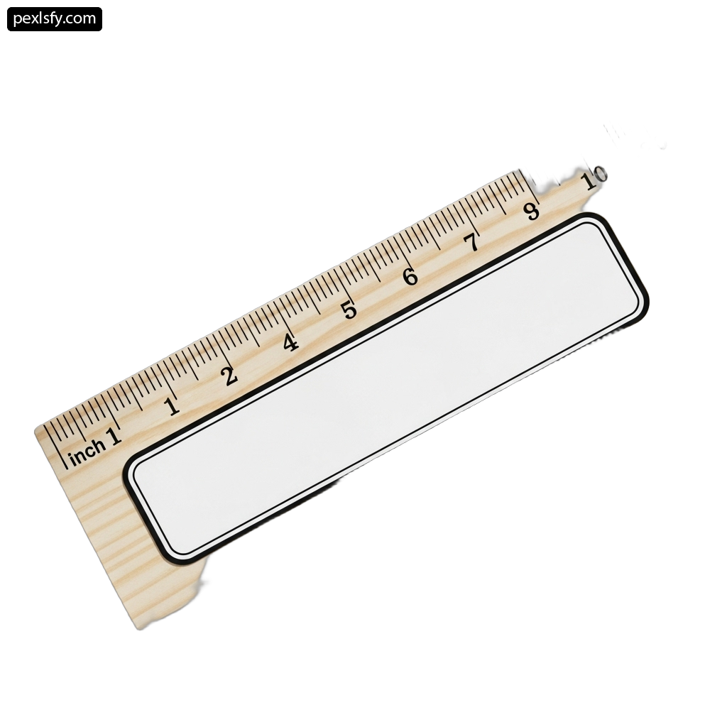 Wooden ruler with a white label on it png transparent background