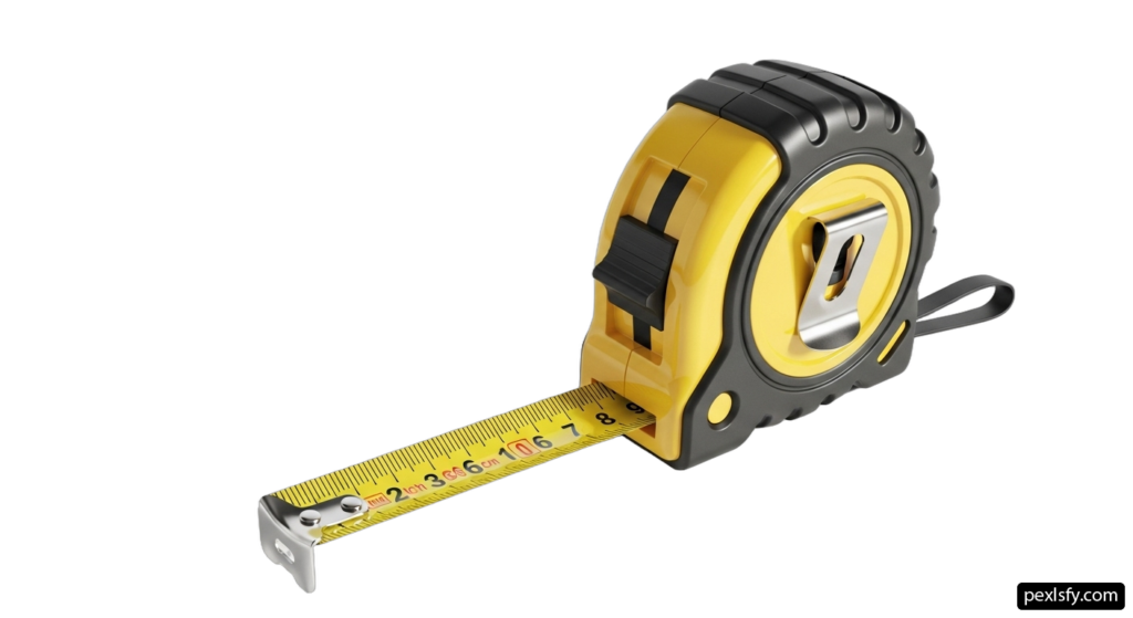 Yellow and black tape measure on a white background png transparent background