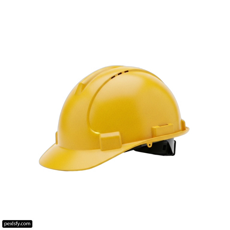 Yellow hard hat on a white background png transparent background