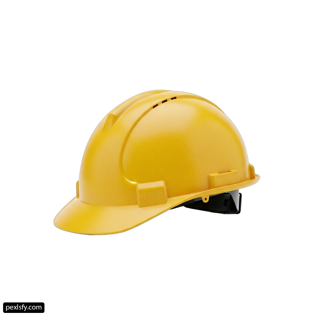 Yellow hard hat on a white background png transparent background