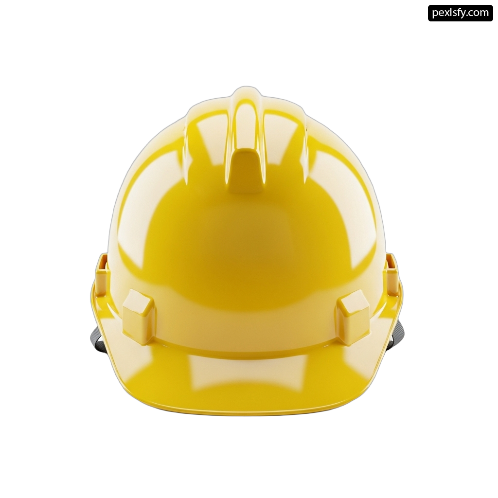 Yellow hard hat on a white background png transparent background