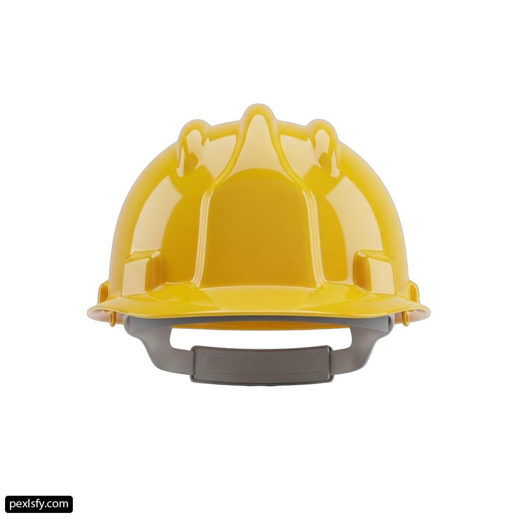 Yellow hard hat on a white background png transparent background