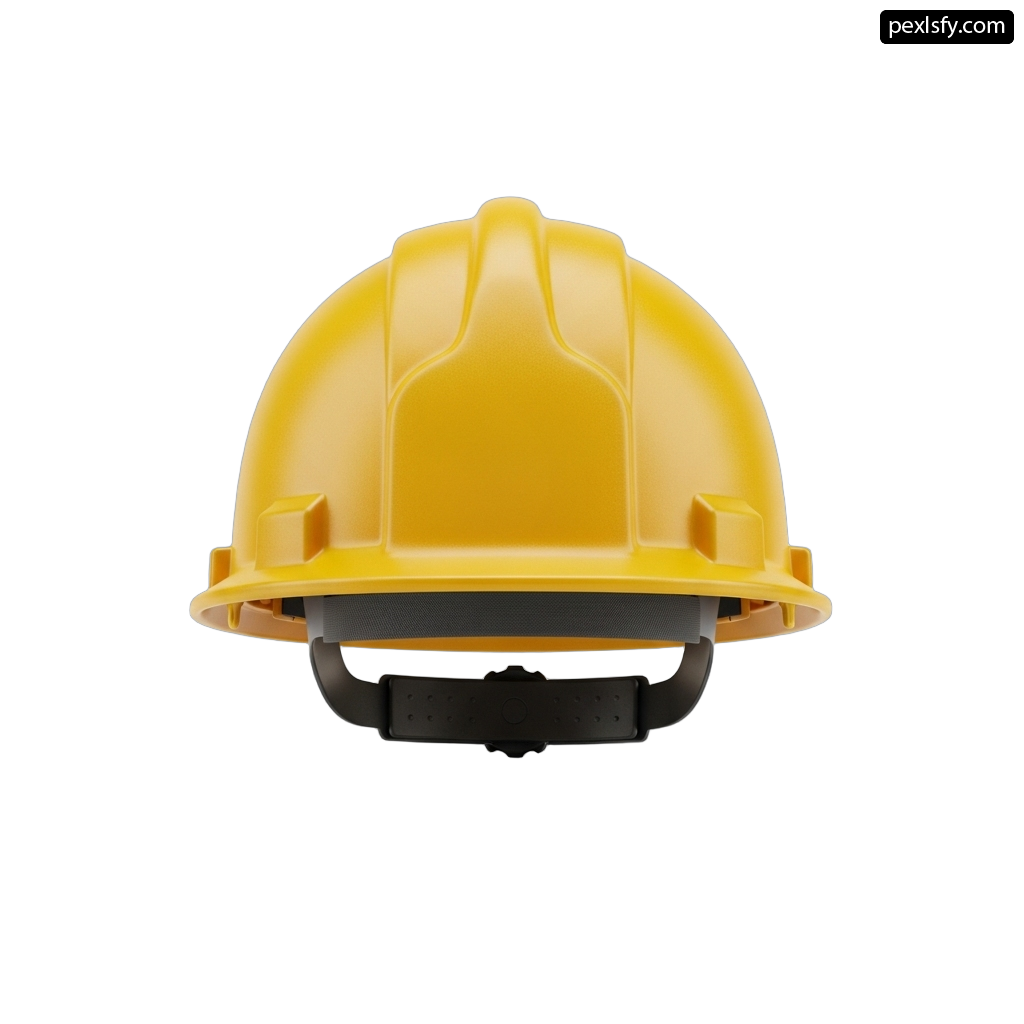 Yellow hard hat on a white background png transparent background