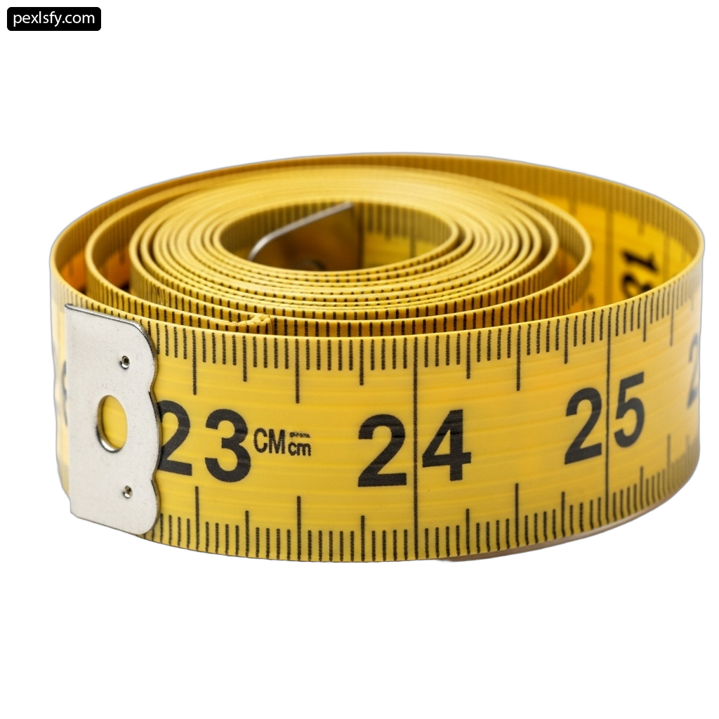 Yellow measuring tape on a white background png transparent background