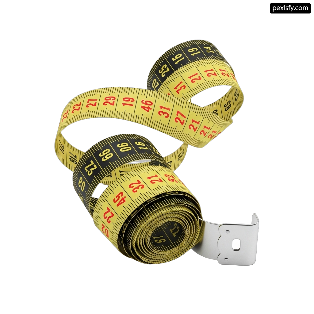 Yellow measuring tape with a metal buckle png transparent background