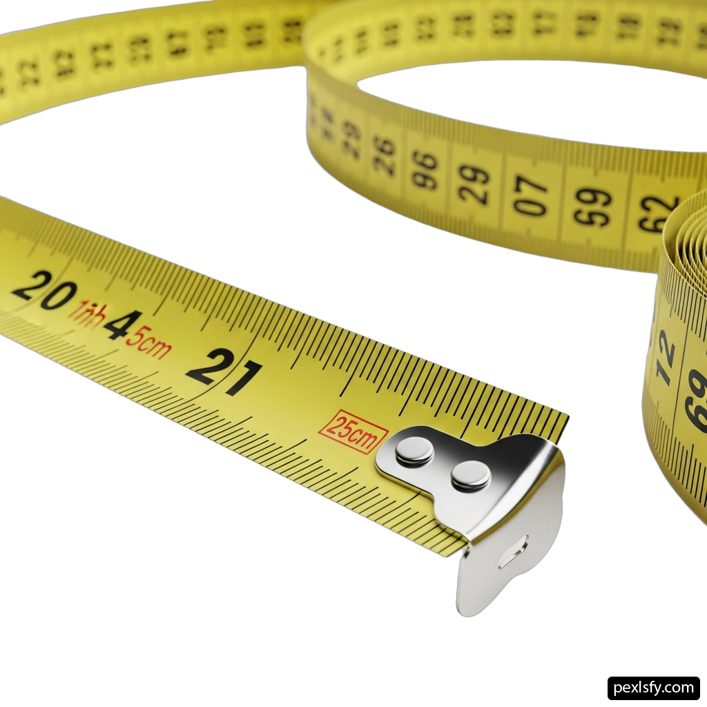 Yellow measuring tape with a metal clip on it png transparent background