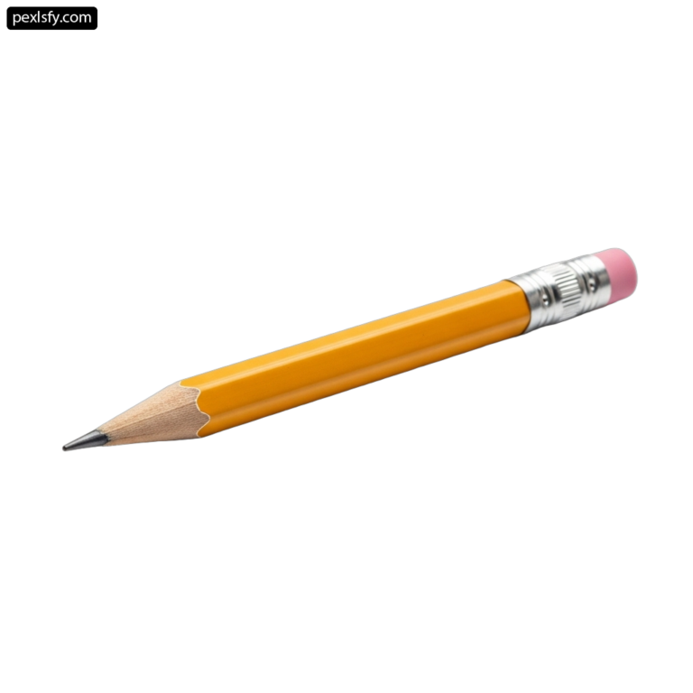 Yellow pencil with a pink eraser on it png transparent background