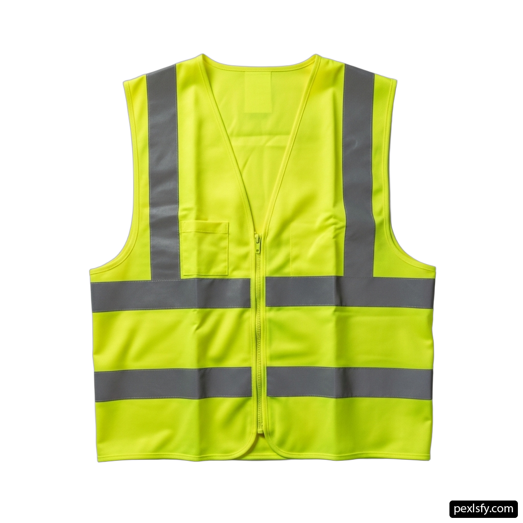 Yellow safety vest on a white background png transparent background