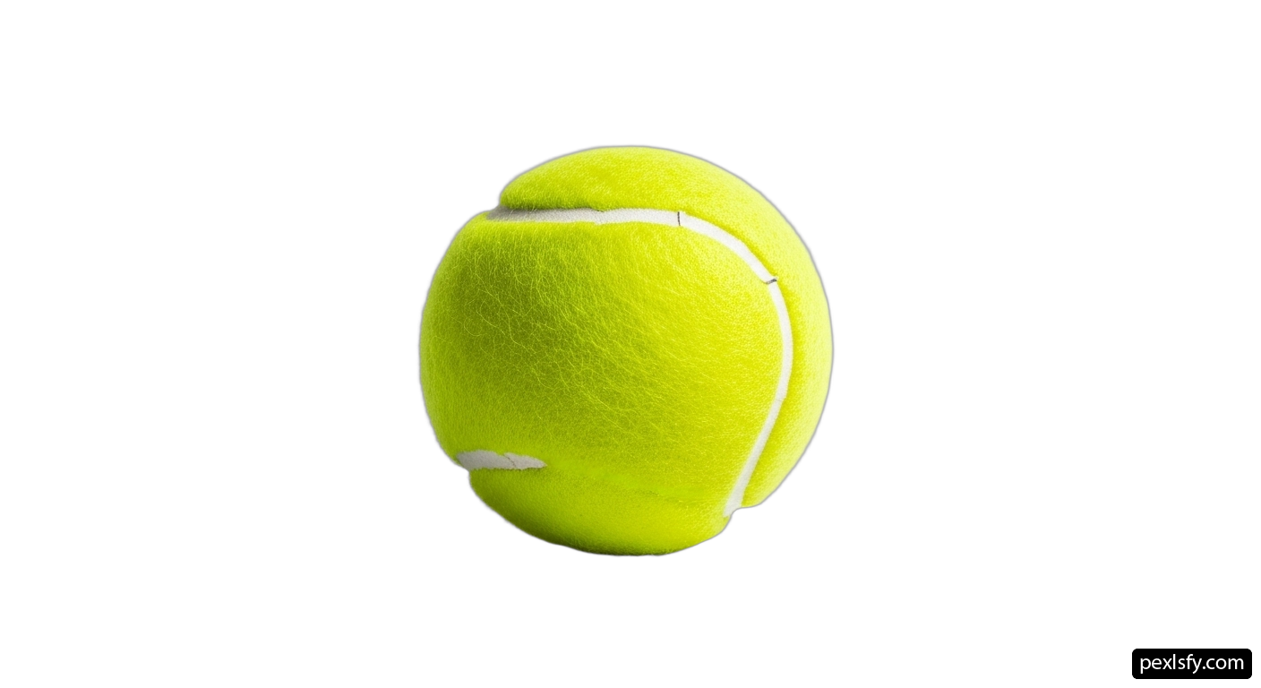 Yellow tennis ball on a white background png transparent background