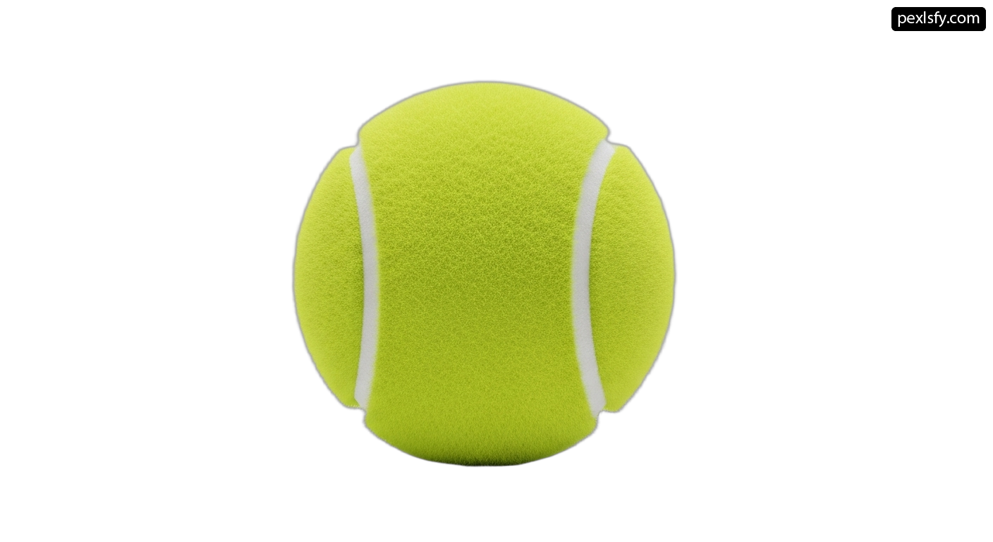 Yellow tennis ball on a white background png transparent background